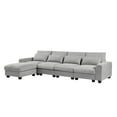thumbnail image 4 of imerelez Modern Large L-Shape Feather Filled Sectional Sofa, Convertible Sofa Couch with Reversible Chaise for Living Room, 4 of 9