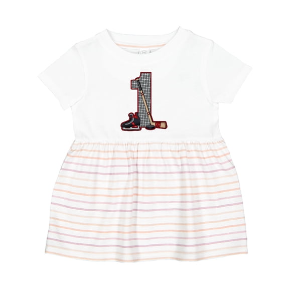 Inktastic First Birthday Red Hockey Girls Baby Dress