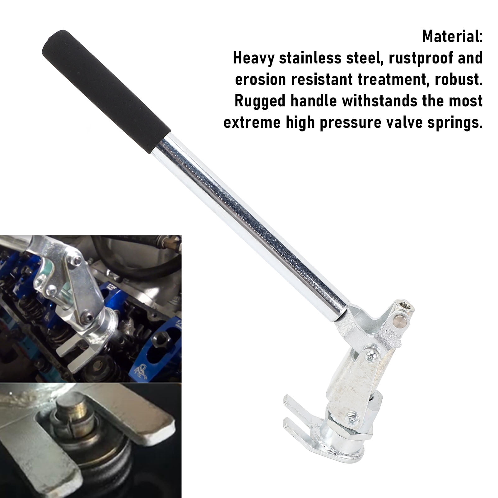 Yajisi Stud Mount Valve Spring Compressor 66784 Stainless Steel Engine Valve Spring Removal Installer Tool Fits 3/8in 7/16in Rocker Studs Auto Specialty Hand Tool 12.60 inches / 32.0 cm