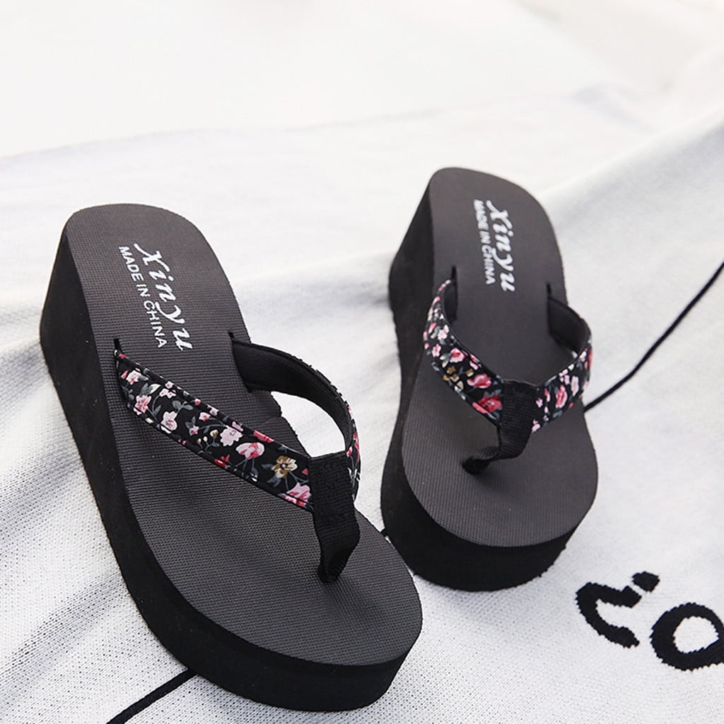 Thong Flip Flops Sandals for Women Summer Casual Platform Wedge Sandals for Women Slip On Summer Casual Walking Shoes