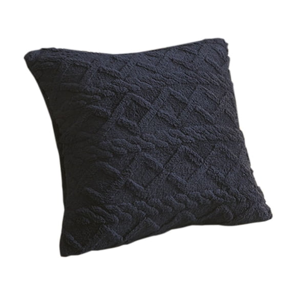 SLYNSHome Throw Pillow Covers Solid Color 18x18 inch,Short Plush Throw Pillow Case Square Cushion Cover with Twisted Texture Lightweight Soft for Sofa Car Winter Home Decoration (Blue)