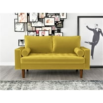 Uspridefurniture Hazen 57.8'' Velvet Square Arm Loveseat,Gold