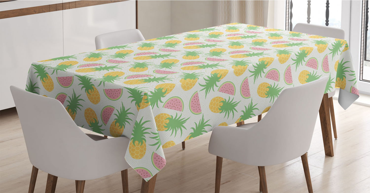 Ambesonne Cactus Spring Flower Tablecloth Rectangular Table Cover for Dining Room Kitchen Decor 60 X 84 Hand Drawn Like Garden Art on a Plain Background Dark Coral and Almond Green