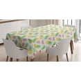 thumbnail image 1 of Summer Tablecloth, Pineapples and Watermelons Doodles on a Dotted Scales Background, Rectangle Satin Table Cover Accent for Dining Room and Kitchen, 60" X 84", Apple Green Yellow, by Ambesonne, 1 of 2