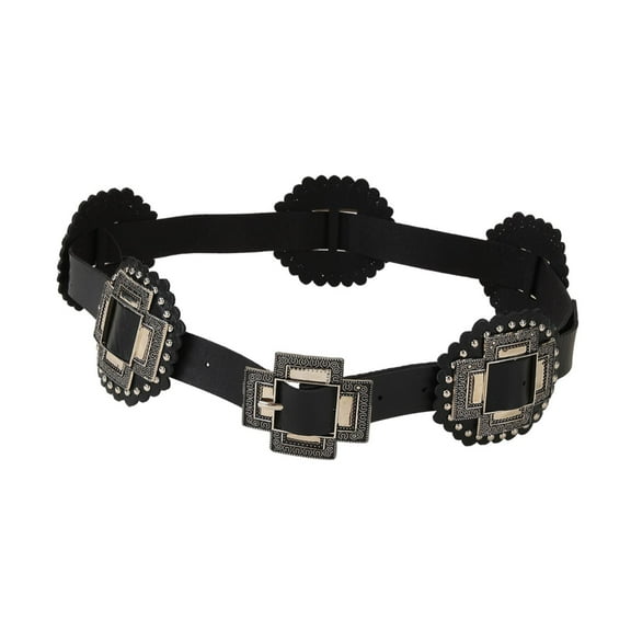 fenteer Disc Belt Waist Band Rock Strap Western Belt for Gothic Clothing Pants Skirt