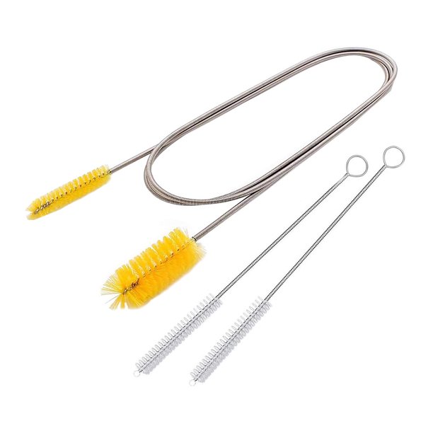 3pcs cepillo de drenaje flexible limpiador de doble extremo la manguera elástica cepillo de limpieza