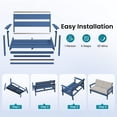 thumbnail image 3 of SERWALL Outdoor HDPE Patio Loveseat Sofa with Cushion,Weather-Resistant Patio Furniture for Poolside, Patio, Balcony, Porch & Backyard, Blue / Khaki, 3 of 8