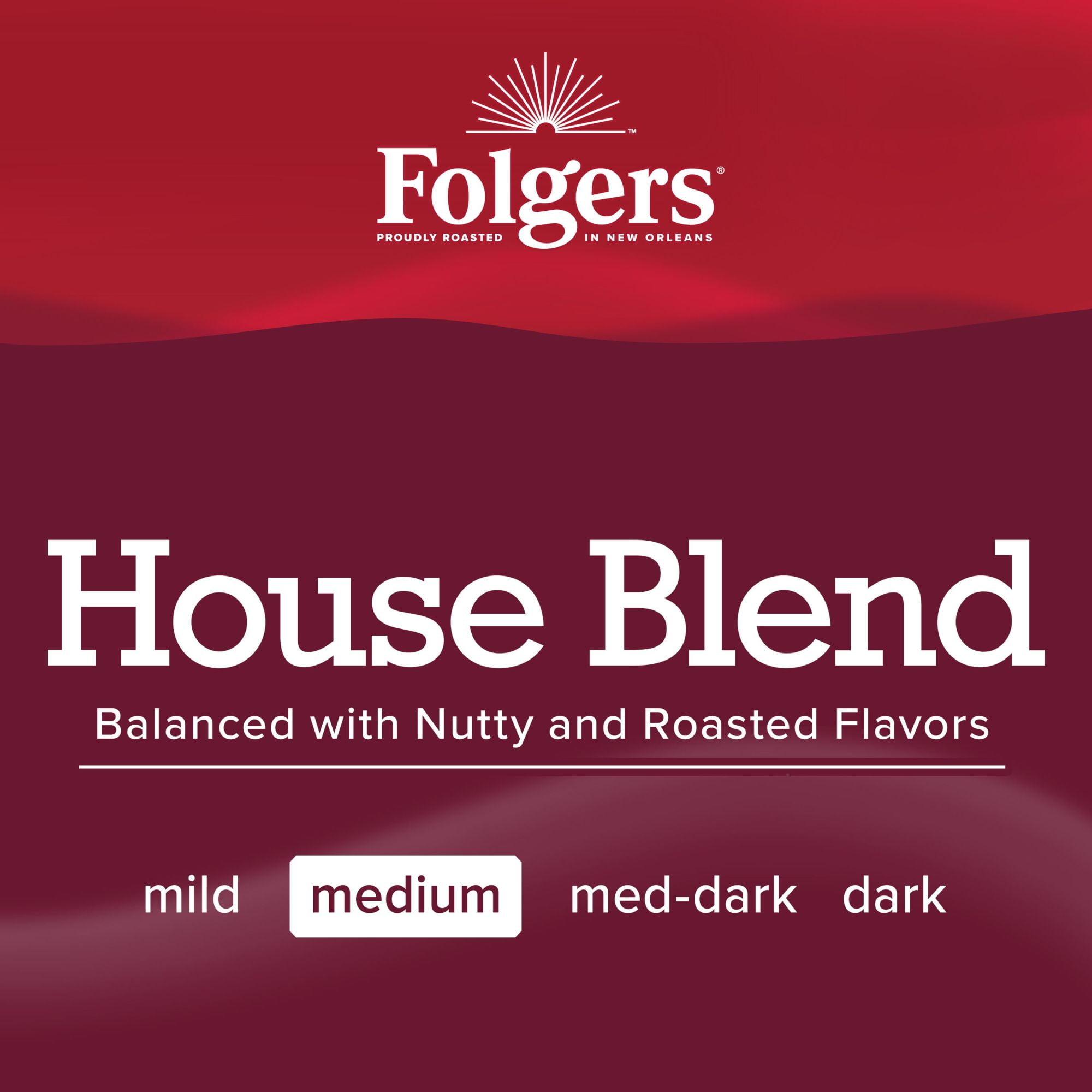 Folgers House Blend Ground Coffee, Medium Roast Coffee, 24.2 Ounce Canister