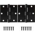 thumbnail image 3 of Stone Harbor Hardware 3-1/2" Door Hinges, Square Corner, Matte Black, 2-Pack, 3 of 4