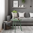 thumbnail image 3 of Evajoy Patio metal Side Table, 17.7"X18.3"(Height) Rust-Resistant Round End Table with Square Feet Décor for Bistro, Apartment, Balcony(Pea Green), 3 of 5