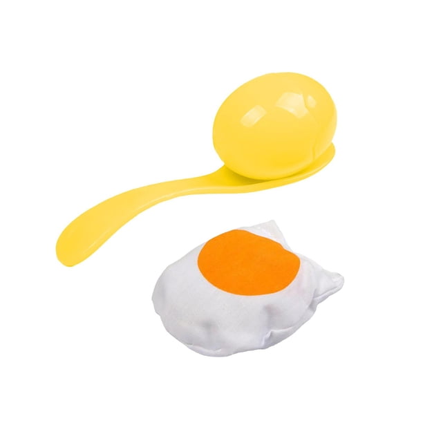 Juego de huevo y cuchara Juegos al aire libre Favores de fiesta Juego de entrenamiento de equilibrio Juego de jardín Juego de carnaval duradero Juego Amarillo Sunnimix Juego de relevo de huevo y cuchara