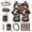 Brown Cow Print, variant on Yuyamidu 15 PCS Leopard Print Car Seat Cover Set Sunflower Steering Wheel Cover Seat Belt Pad Cover Trash Bin Rear View Mirror Cover Cup Holders Keychain Air Vent Storage Holder Car Decor
