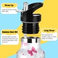 thumbnail image 3 of ALAZA Bow on Marble Pattern Stainless Steel Water Bottle Vacuum Insulated Leak-Proof Tumbler with Straw Handle 20oz, 3 of 6