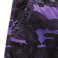 thumbnail image 3 of CaComMARK PI Cargo Shorts for Men Camo Multi Pocket Fashionable Casual Workwear Shorts Camouflage Outdoor Twill Cargo Shorts Purple 6(31), 3 of 5