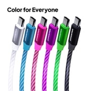 Powertek Light-Up USB-A to USB-C Charging Cable, 5 ft, Pink