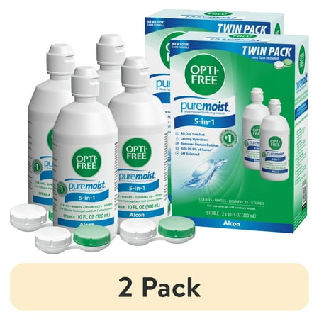 (2 pack) Opti-Free Puremoist Multi-purpose Contact Lens Solution, Twin Pack