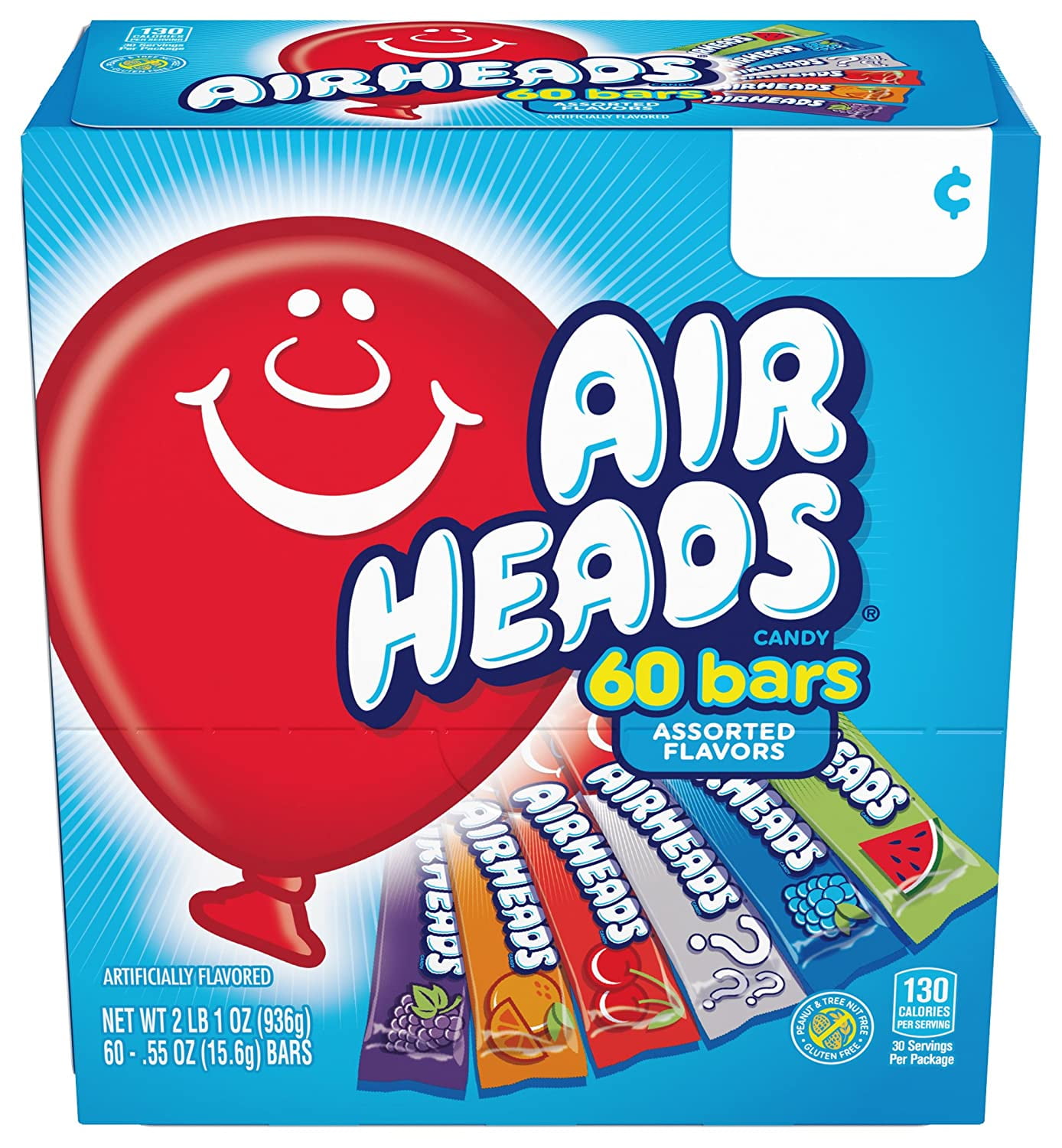Airheads Candy Bars, Variety Stocking Stuffers Bulk Box, Chewy Full