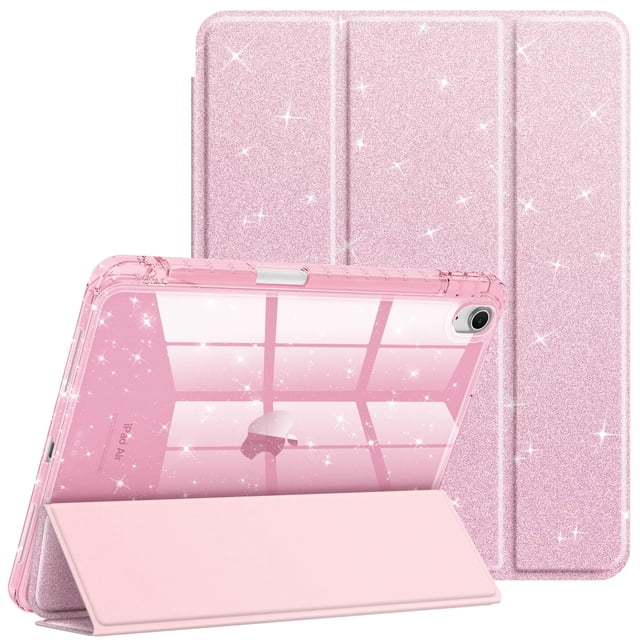 Funda para tablet FINTIE para iPad Air 11" con brillo y destellos rosa