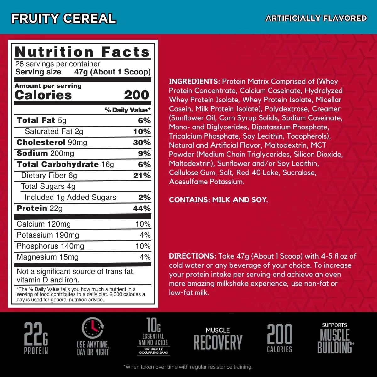 BSN SYNTHA-6 Whey Protein Powder with Micellar Casein, Milk Isolate, Fruity Cereal, 28 Servings (Packaging May Vary)