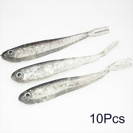 SPRING PARK 10Pcs/Set 7.5cm Soft Silicone Fishing Lure Minnow Artificial Bait Bass Tackle Jigs