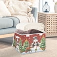 thumbnail image 5 of Wobogo Christmas Snowman Large Collapsible Storage Box Flip Lid Fabric Decorative Organizer Container Basket with Handles 16.5×12.6×11.8in, 5 of 7