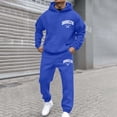 thumbnail image 5 of Long Sleeve Hooded Matching Joggers Sweatpants Sweat Suits For Men Set 2 Piece Drawstring Hoodie Jogger Long Sleeve Sweatsuits Hoodie and Pants (Blue, XXL), 5 of 5