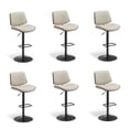 thumbnail image 6 of EOP Modern Upholstered Barstools Set of 6, Adjustable Height Counter Stools with Bentwood, Faux Leather Swivel Bar Stools with Metal Frame, Beige, 6 of 8