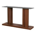 thumbnail image 4 of Furniture of America Thame Contemporary Glass Top Console Table in Dark Walnut, 4 of 5
