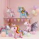 thumbnail image 2 of Globos con temática de unicornio 4D, decoración para fiesta de cumpleaños, suministros para fiesta, globo de aluminio con forma de animal, globos para baby shower de niña con unicornio, 2 of 5