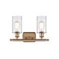 thumbnail image 2 of 516-2W-BB-G802 Innovations Lighting Clymer - 2 Light Bath Vanity In Art Deco Style-12 Inches Tall and 16 Inches Wide-Brushed Brass Finish-Clear Glass, 2 of 2