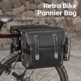 thumbnail image 2 of Retro Leather Bicycle Rearseat Bag Large Capacity Bike Rear Bag Universal Bicycle Rack Seats Bags Multifunctional Cycling Storage Side Bag, 2 of 8
