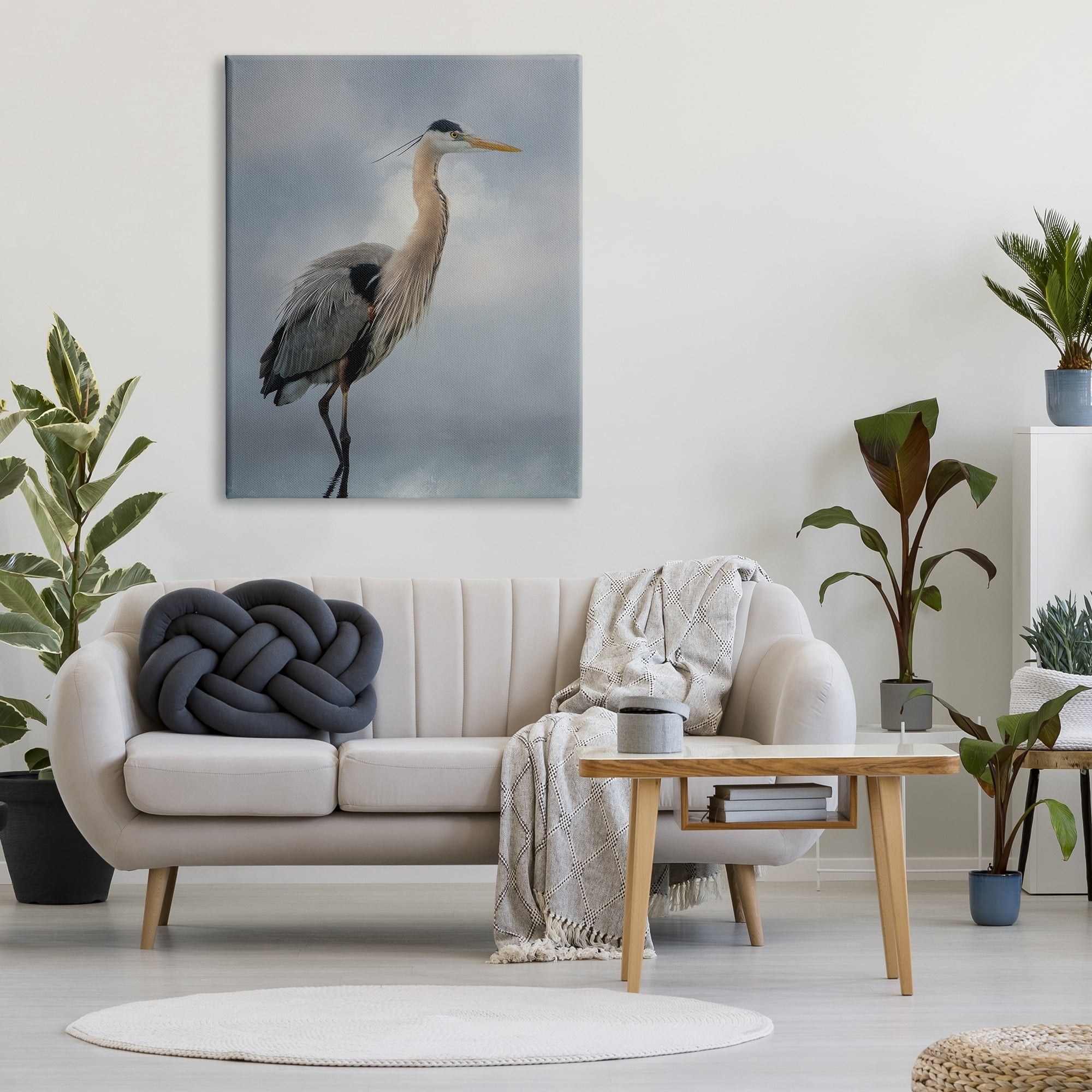 Stupell Perched Egret Water Reflection Animals & Insects Photography Gallery Wrapped Canvas Print Wall Art