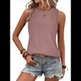 thumbnail image 3 of Camisas Casuales de Verano para Mujer, con Cuello Redondo y Mangas , de Gris Rosa, Talla L, 3 of 7