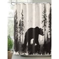 thumbnail image 2 of Brown Bear Forest Silhouette Shower Curtain, Retro Animal Tree Waterproof Shower Curtain Set with 12 Hooks Lightweight Washable Fabric Shower Curtains for Bathroom 48x72 Inches, 2 of 6