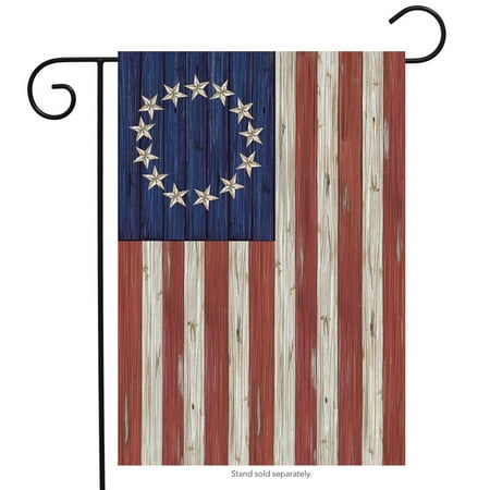 Flag Vintage Patriotic Postcard - betsy ross flag patriotic garden flag rustic 4th of july 12.5