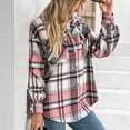 thumbnail image 1 of Veste Décontractée à Carreaux pour Femmes, Col à Revers, Manches Longues, Manteau Chemise, Automne Hiver, Doublé, Chaud, 1 of 2