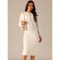 thumbnail image 3 of DARING DIVA Women's Winter Sweater Sets Cardigan and Midi Skirts XL Beige, 3 of 5