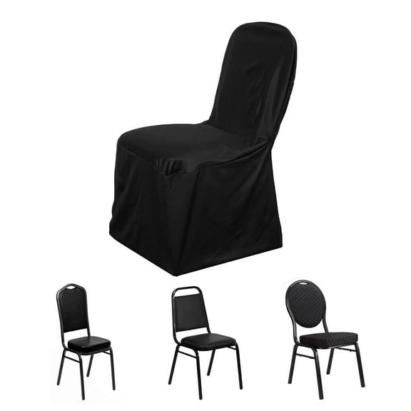 Efavormart Stretch Scuba Banquet Chair Cover Dinning Event Slipcover For Wedding Party Banquet Catering - Black