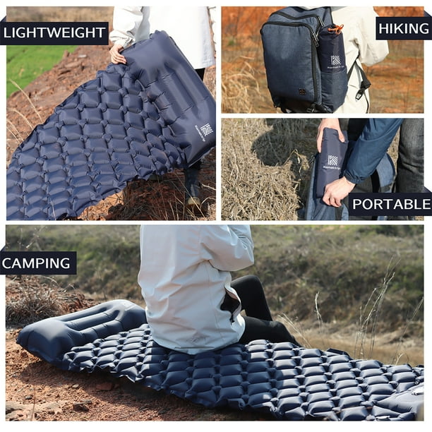 Colchones De Aire Colchones de aire inflables Colchoneta plegable para acampar para trekking (azul marino) Tmvgtek Para Estrenar