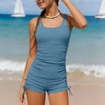 thumbnail image 5 of ATOGUTA Girl Swimsuit Summer Swimwear Two Piece Boyshort Tankini Kids Swimsuit Size 7-16, Navy, 5 of 6
