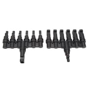 Solar Panel T Branch Connectors 1 to 6 Way Parallel Connection Cable Splitter Adapters Heavy Duty PPO Photovoltaic Wire Connectors Quick Tool-Free Couplers Pair (11 inches / 28 cm, 2 Pieces)