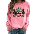 thumbnail image 2 of Uootdi Christmas Long Sleeve Sweatshirt for Women Funny Holiday Xmas Tree Graphic Pullover Gift Top Fashion Merry Holiday Light weight Shirt, 2 of 3