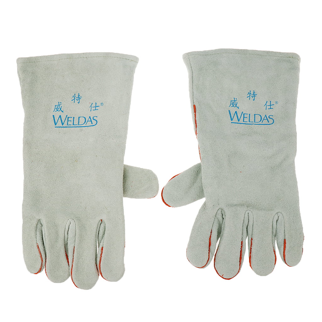 1 Pair Welding Gloves Arc TIG MIG Mitt Cowhide Work gloves Industrial Welder 