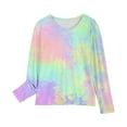 thumbnail image 5 of Hicidod Girls Shirts Long Sleeve Crew Neck Trendy Tie-Dye Casual Kids Tunic Tops Loose Fit Soft Comfortable Toddler Blouse T-Shirt, 5 of 6