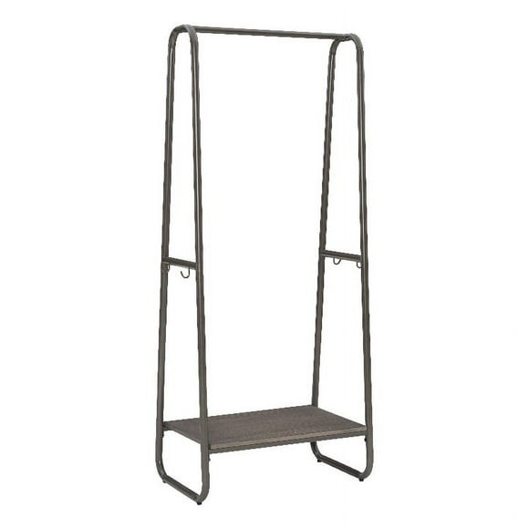 Linon Paisley Tall Metal Clothing Rack in Pewter