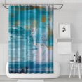 thumbnail image 1 of Ensemble de Rideau de Douche avec Doublure à Boutons-Pression, Style Peinture Multicolore Bleu (1) Rideaux de Douche Doublure de Douche Réutilisable, Doublure de Rideaux en Polyester Chic Contemporain, 72x72 Pouces, 1 of 4