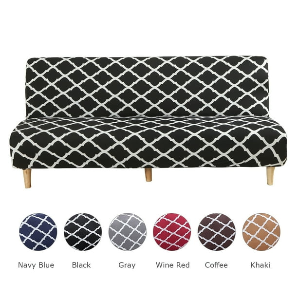 CJC Armless Futon Slipcovers Stretch Folding Sofa Bed Cover with