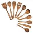 thumbnail image 2 of 2X Utensilios de Cocina de Madera, Juego de Utensilios de Cocina con Cucharas de Madera de Teca y Espátula de Madera para Cocinar, 2 of 5