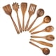 thumbnail image 2 of 2X Utensilios de Cocina de Madera, Juego de Utensilios de Cocina con Cucharas de Madera de Teca y Espátula de Madera para Cocinar, 2 of 5