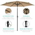 thumbnail image 6 of Best Choice Products 10ft Outdoor Steel Market Patio Umbrella w/ Crank, Tilt Push Button, 6 Ribs - Tan, 6 of 8